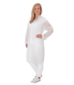 Veste non tissée EFFICIENT avec bandes Velcro, blanche