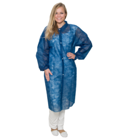 PREMIUM non-woven jas met drukknoppen donkerblauw