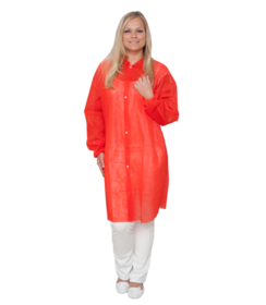 Veste non tissée PREMIUM avec boutons-pression, rouge