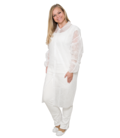 Veste non tissée PREMIUM avec bandes Velcro, blanche - sans poches