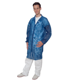 PREMIUM non-woven jas met velcrostrips donkerblauw - zonder zakken