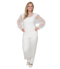 Blouse visiteur EFFICIENT en polypropylène avec poignets élastiques, 140 x 130 cm, blanche