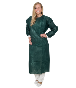 Blouse visiteur PREMIUM PLUS non tissée avec poignets tricotés, vert foncé