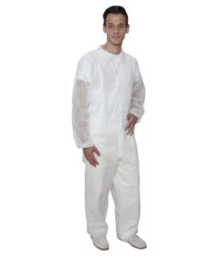 PREMIUM non-woven jacket kort met rits wit