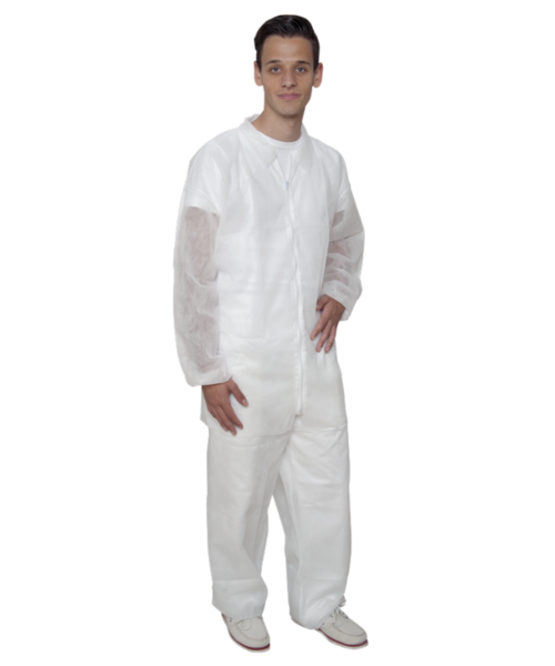 Care & Serve PREMIUM non-woven jacket kort met rits wit