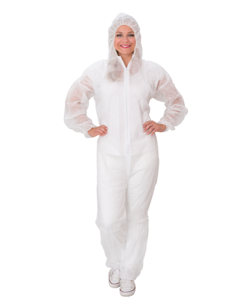 Care & Serve Combinaison non tissée EFFICIENT avec capuche, blanche, ≈ 25 g/m²