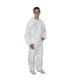 Combinaison professionnelle microporeuse résistante aux produits chimiques, type 5/6, blanche