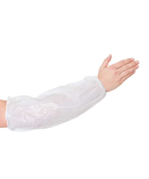 Care & Serve PREMIUM Clip manchon PE 20 x 40 cm blanc - fabriqué à la machine