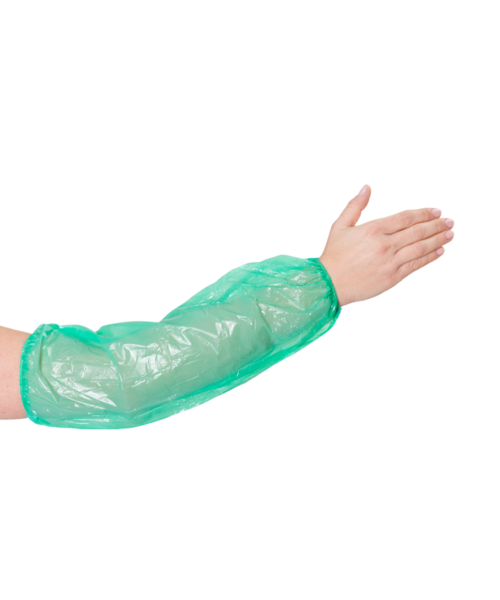 Care & Serve PREMIUM Clip manchon PE 20 x 40 cm vert - fabriqué à la machine