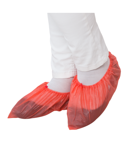 Care & Serve EFFICIENT CPE couvre-chaussures à clip rouge / 15 x 41 cm ≈ XL