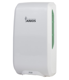 Distributeur manuel à bouton-poussoir blanc pour flacons CPA airless 1L