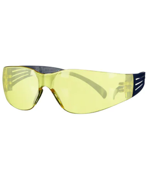 3M Lunettes de sécurité 3M™ Securefit 100 anti-rayures/anti-buée, verres ambrés - monture bleue