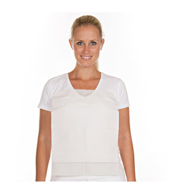 Bavoir jetable avec bandes adhésives, blanc / 45 x 33 cm