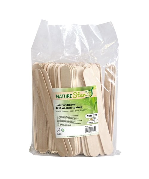 NatureStar  Abaisse-langue en bois de bouleau / 150 x 18 mm - dans un sachet en polyéthylène