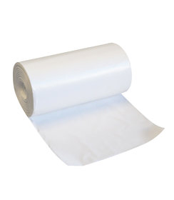 Sac poubelle en rouleau, HDPE, blanc / 65 litres