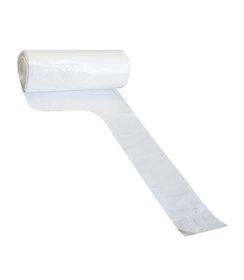 Sac poubelle avec poignées en rouleau, HDPE, transparent / 50 litres