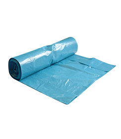 Sac poubelle en rouleau, bleu, LDPE/ 120 litres, 45 microns