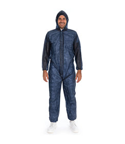 Combinaison « Light » avec capuche en PP non tissé - bleue