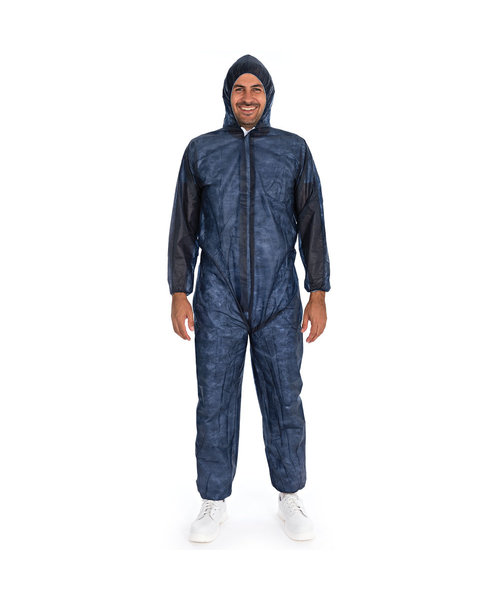 HygoNorm Overall 'Light' met kap PP, non-woven - blauw