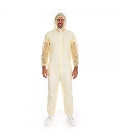 Combinaison « Light » avec capuche en PP non tissé - jaune