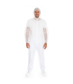 Combinaison « Eco » avec capuche en polypropylène, blanche