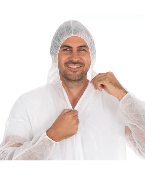 HygoNorm Combinaison « Eco » avec capuche en polypropylène, blanche