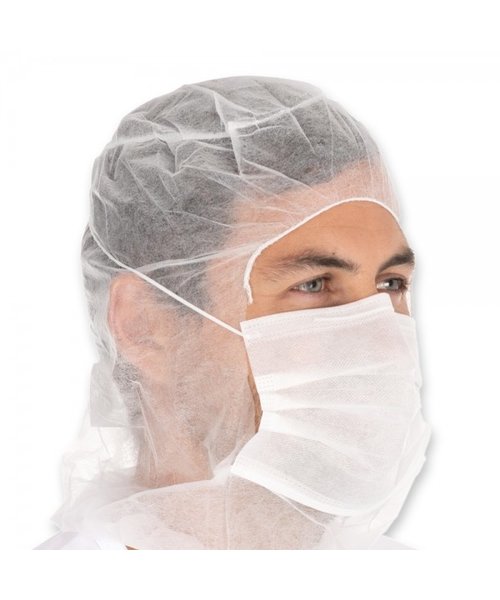 HygoStar Casquette Astro avec masque buccal PP, 2 couches - blanc