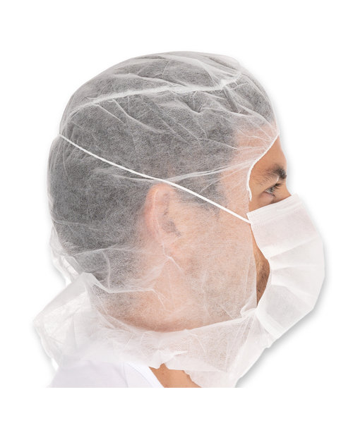 HygoStar Casquette Astro avec masque buccal PP, 2 couches - blanc