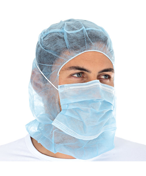 HygoStar Astro cap met mondmasker PP, 2 laags - blauw