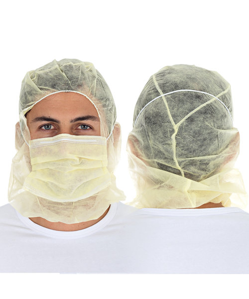 HygoStar Casquette Astro avec masque buccal PP, 2 couches - jaune