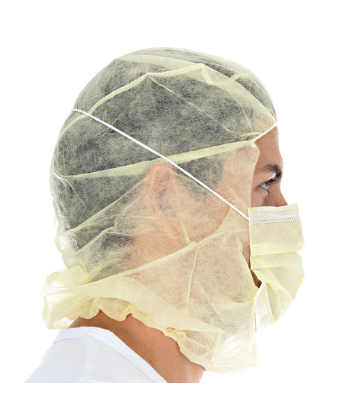 HygoStar Casquette Astro avec masque buccal PP, 2 couches - jaune