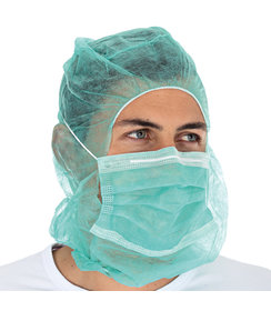 Casquette Astro avec masque buccal PP, 2 couches - vert