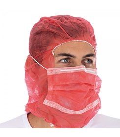 Astro cap met mondmasker PP, 2 laags - rood