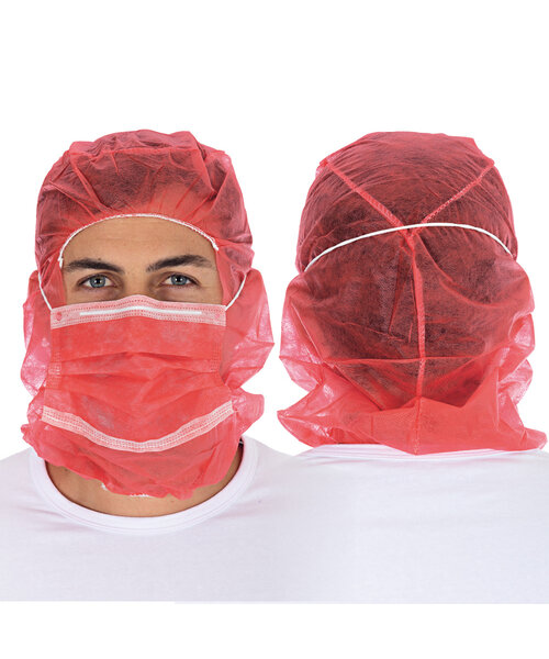 HygoStar Casquette Astro avec masque buccal PP, 2 couches - rouge