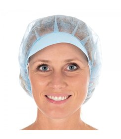 Filet à cheveux bouffant Light avec visière PP, bleu