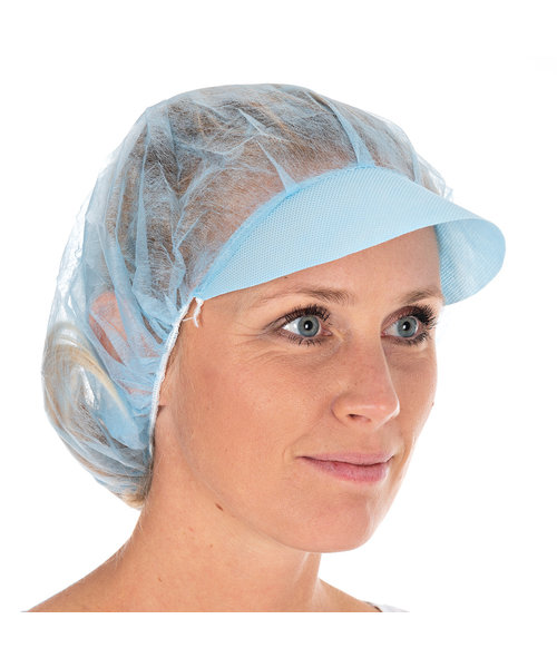 HygoNorm Filet à cheveux bouffant Light avec visière PP, bleu