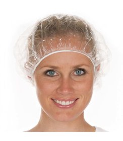 Bonnet de douche en PE, transparent