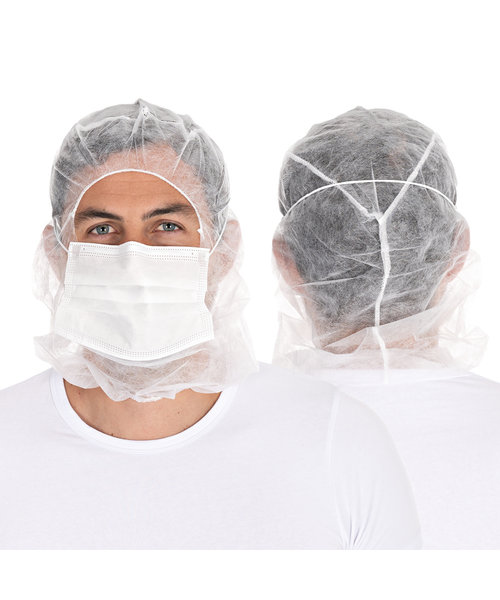 HygoStar Bonnet Astro avec masque buccal à 3 couches en PP, blanc