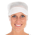 HygoNorm Bonnet « Eco » avec visière (cheveux longs) PP, blanc
