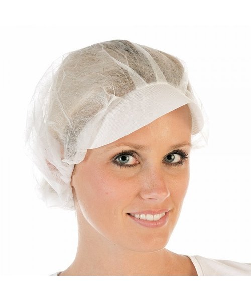 HygoStar Filet à cheveux bouffant avec visière en PP, blanc