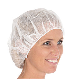Filet à cheveux bouffant en viscose, perforé, blanc