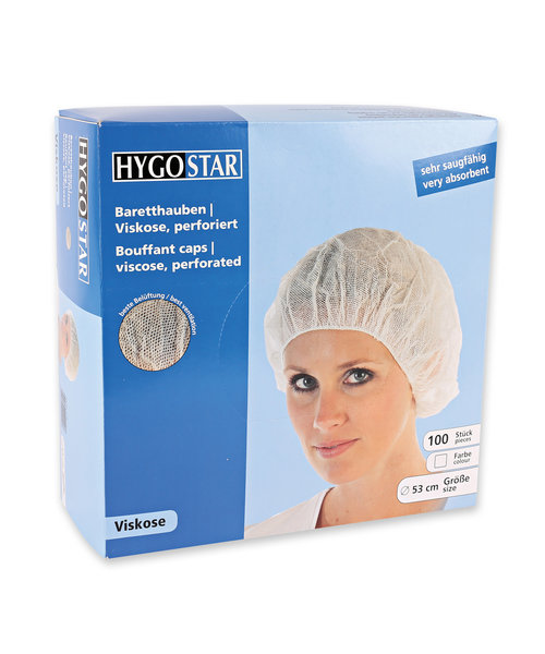 HygoStar Bouffant haarnetje viscose, geperforeerd, wit