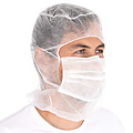 HygoNorm Bonnet Astro « Eco » avec masque buccal à deux couches en polypropylène, blanc