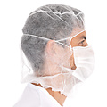 HygoNorm Bonnet Astro « Eco » avec masque buccal à deux couches en polypropylène, blanc