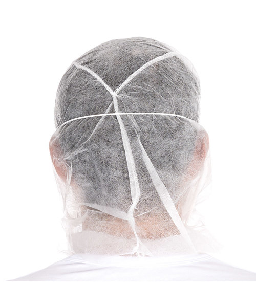 HygoNorm Bonnet Astro « Eco » avec masque buccal à deux couches en polypropylène, blanc