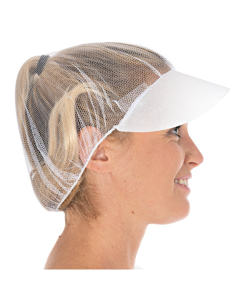 HygoStar Filet à cheveux en nylon avec visière Honeycomb, blanc