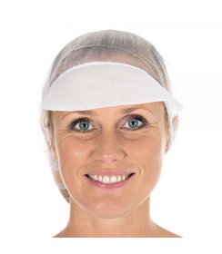 Filet à cheveux avec visière en nylon « Micromesh », blanc