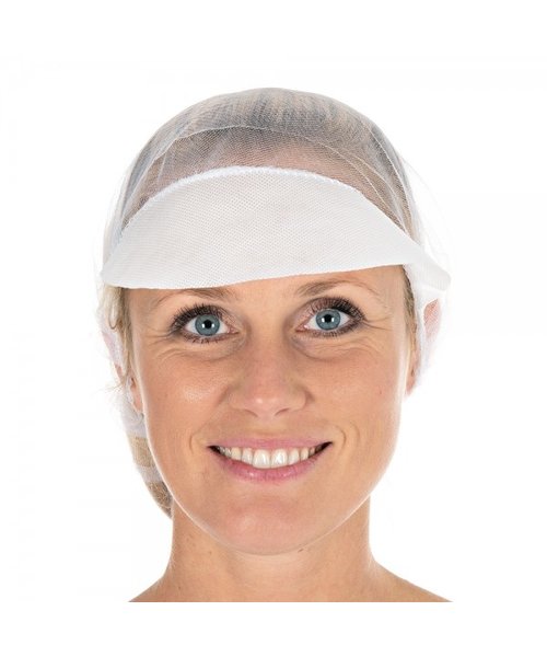 HygoStar Filet à cheveux avec visière en nylon « Micromesh », blanc