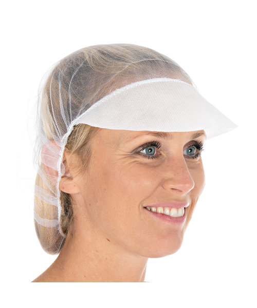 HygoStar Filet à cheveux avec visière en nylon « Micromesh », blanc