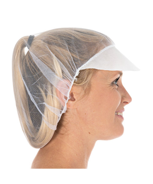 HygoStar Filet à cheveux avec visière en nylon « Micromesh », blanc